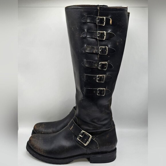 FRYE Veronica Belted Tall Strap Boots US 8 - Picture 3 of 9